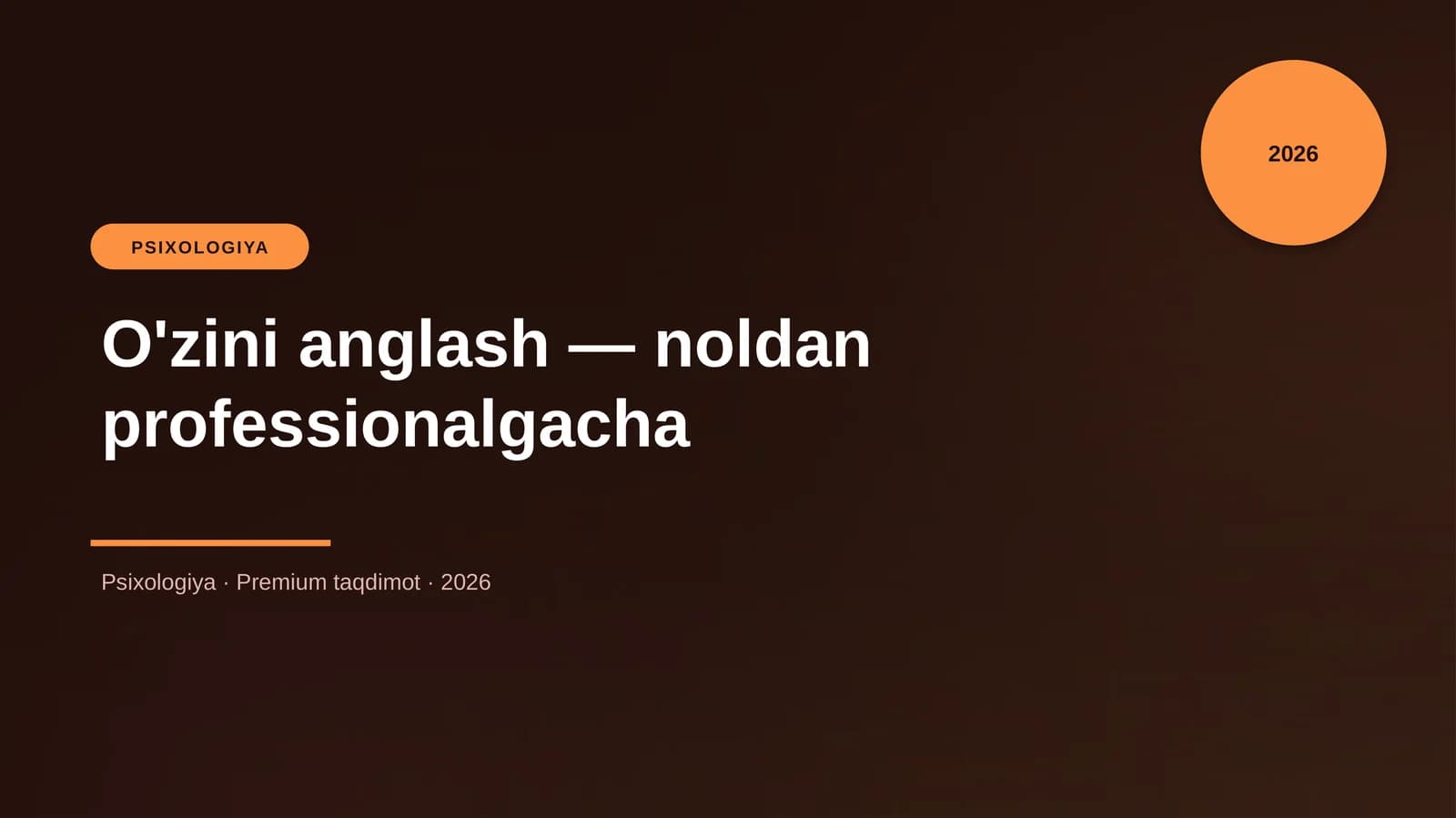 O'zini anglash — noldan professionalgacha