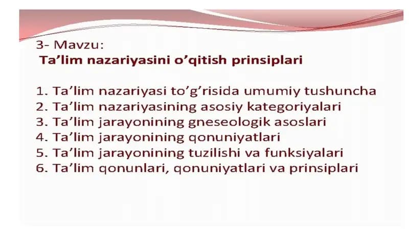 Ta’lim qonuniyatlari.