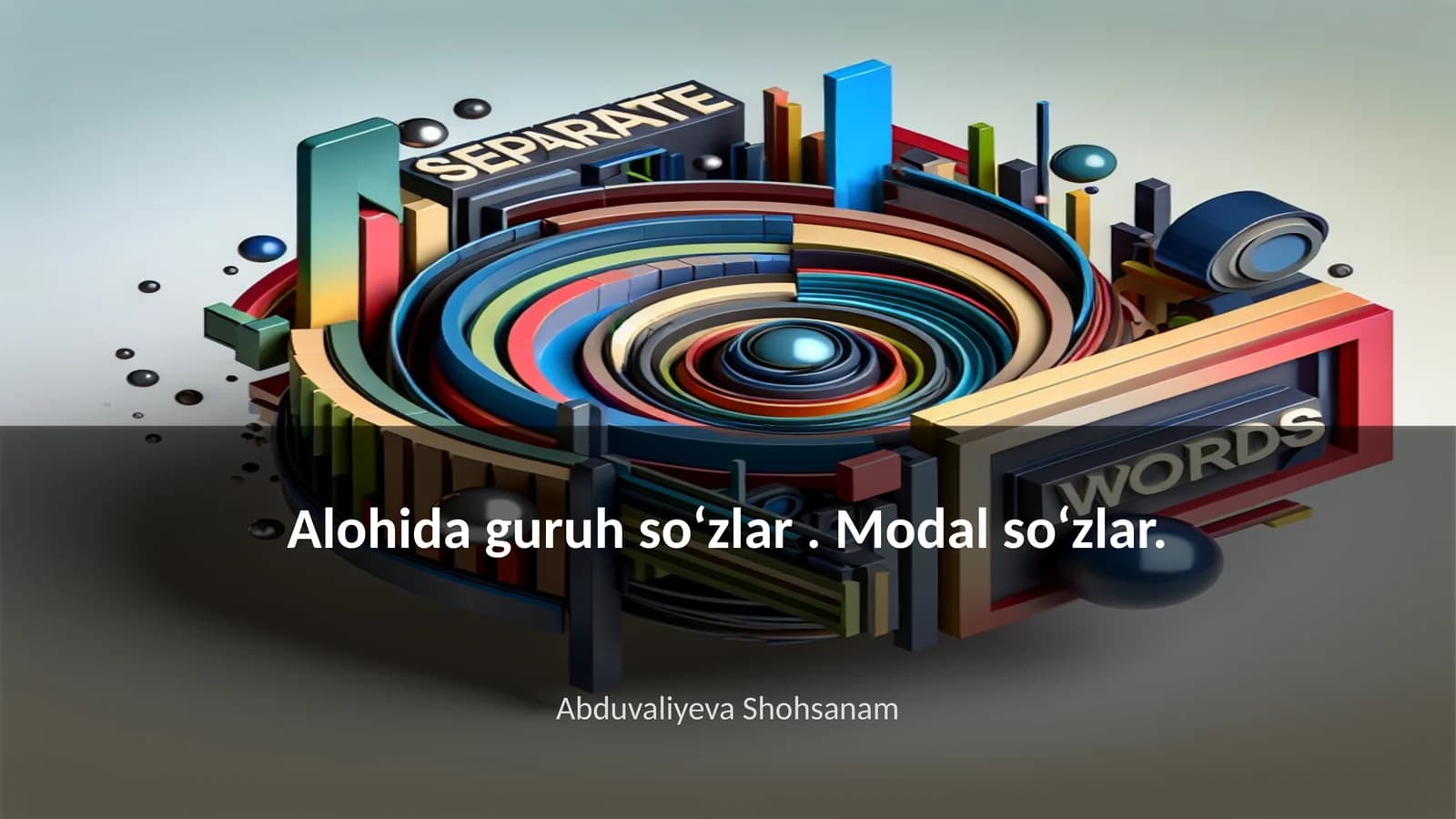 Alohida guruh soʻzlar. Modal soʻzlar