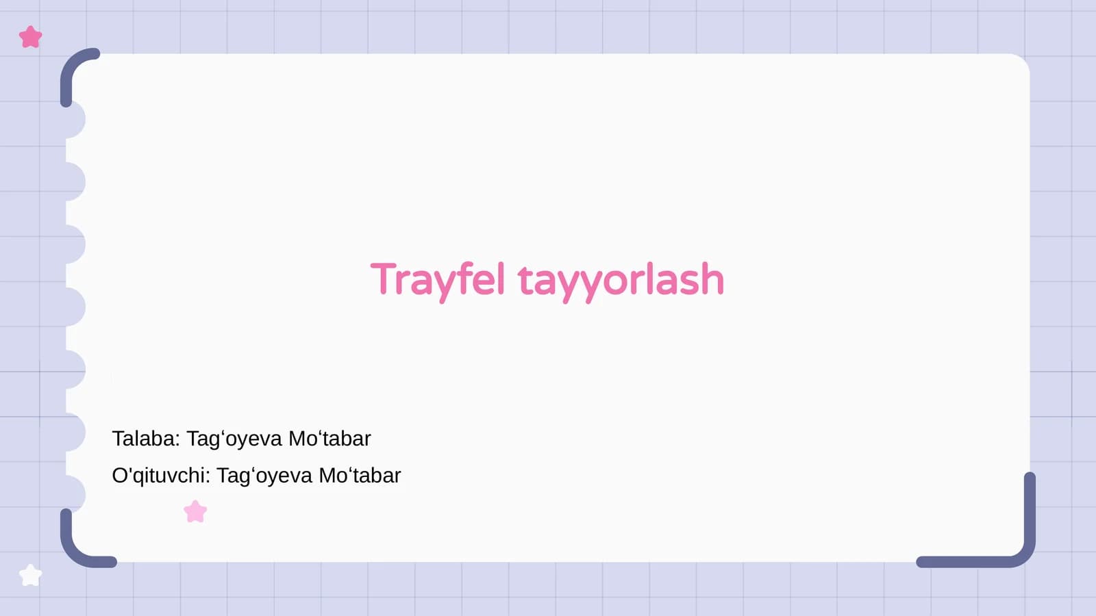 Trayfel tayyorlash