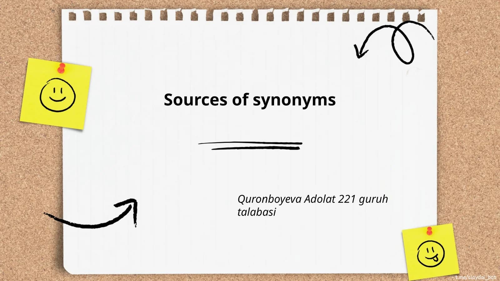 Sources of synonyms