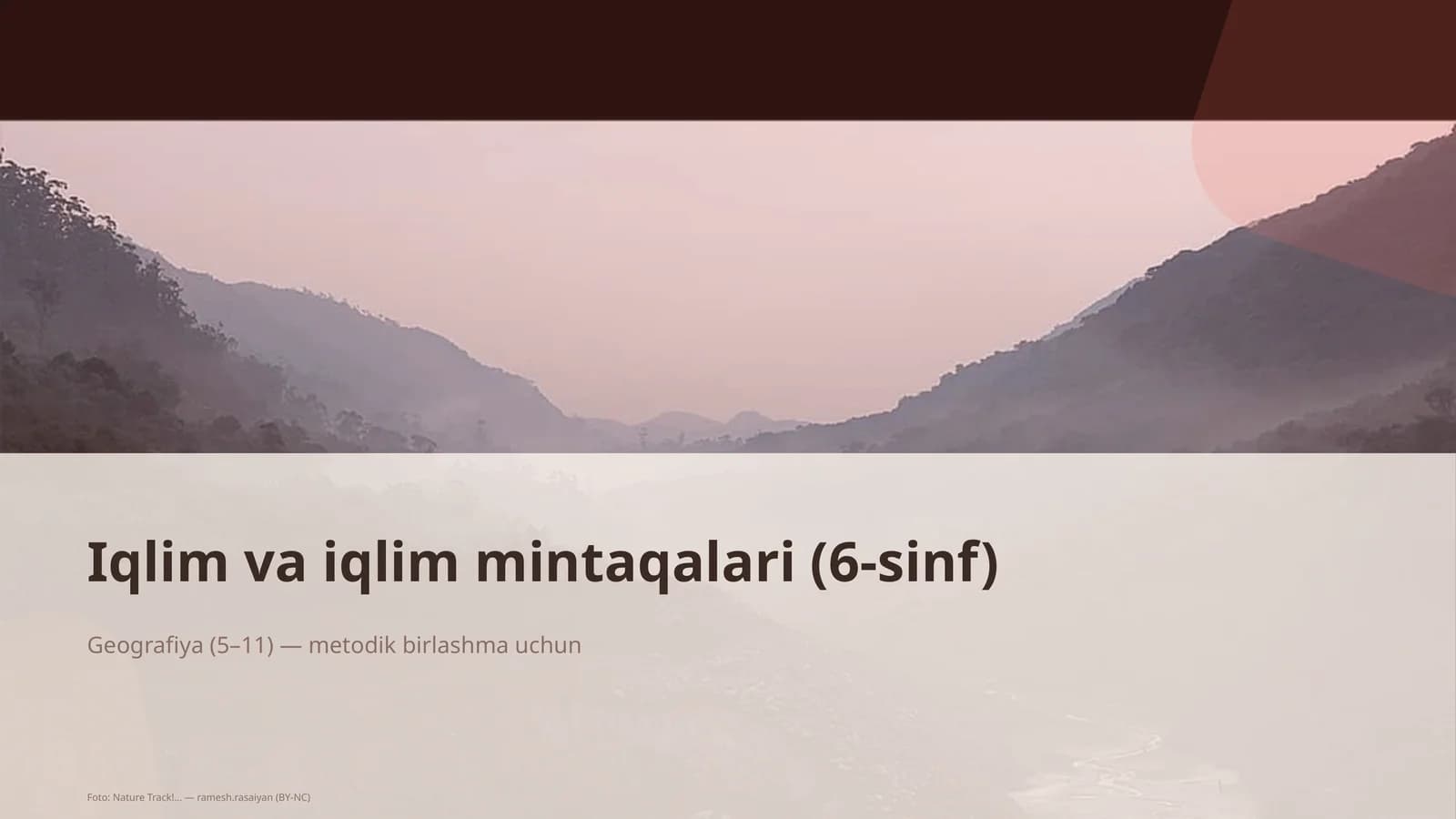 Iqlim va iqlim mintaqalari (6-sinf)