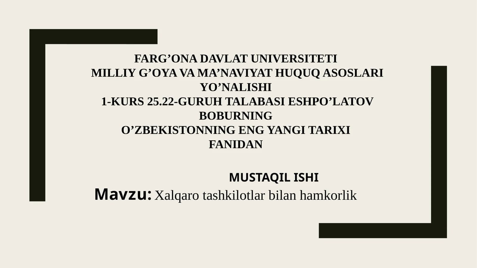 Xalqarotashkilotlar bilan hamkorlik