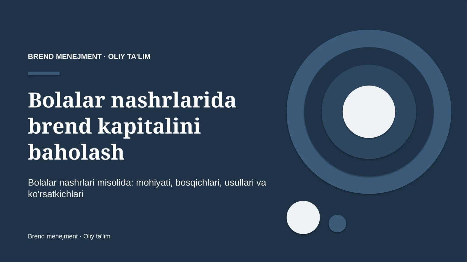 Bolalar nashrlarida brend kapitalini baholash