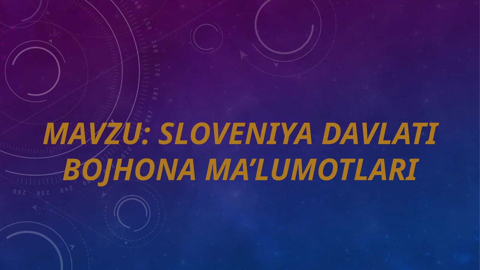 Sloveniya davlati bojhona ma’lumotlari