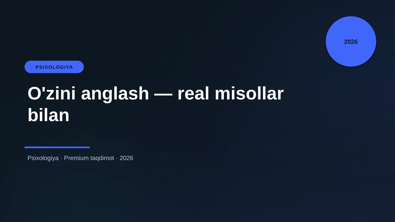 O'zini anglash — real misollar bilan