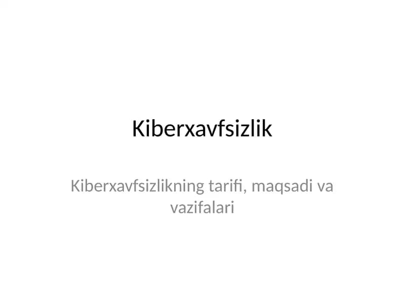 Kiberxavfsizlik