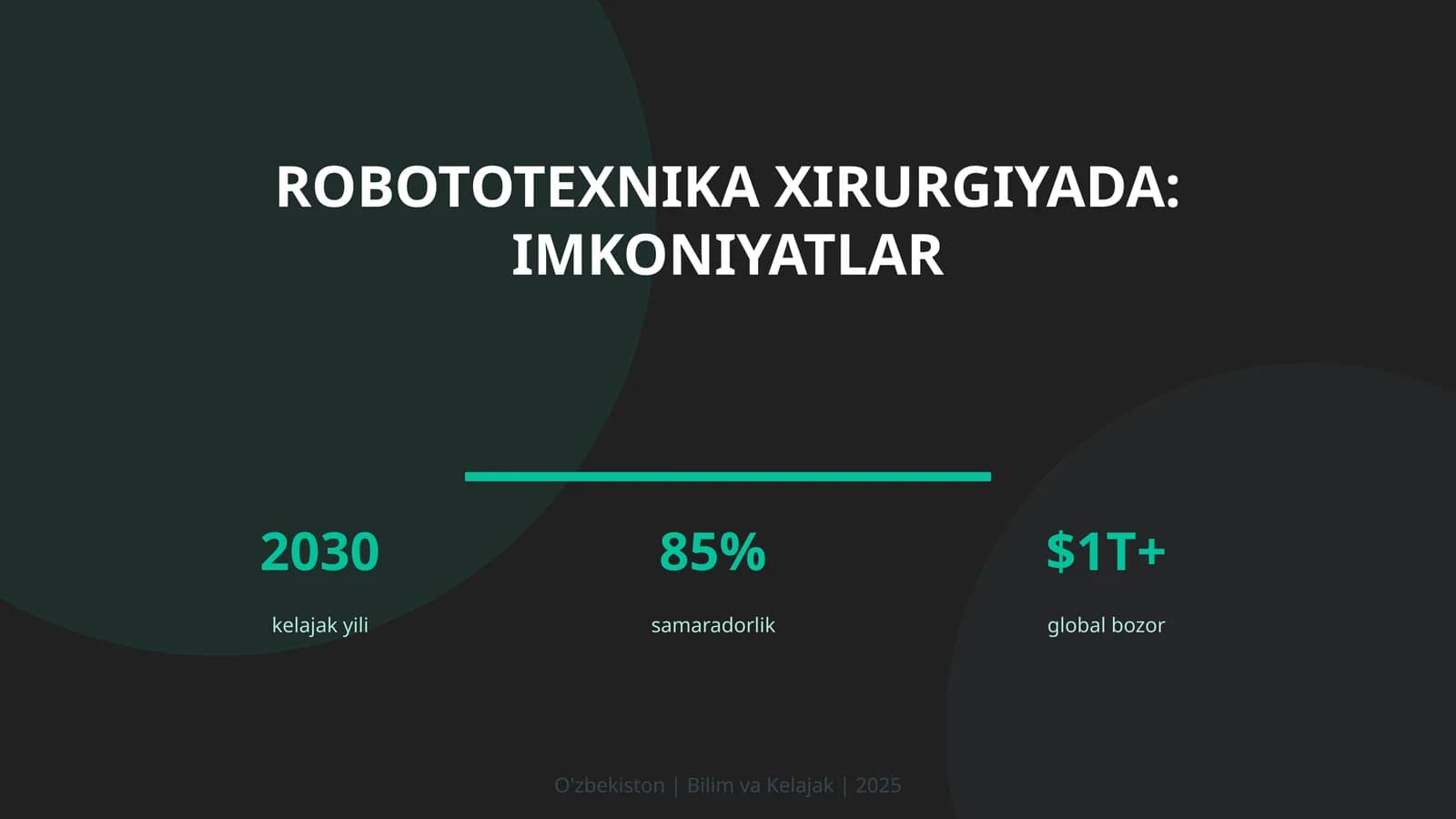 Robototexnika xirurgiyada: imkoniyatlar