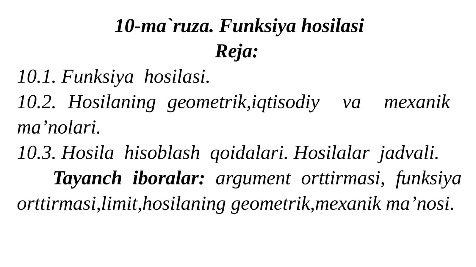 Funksiya hosilasi