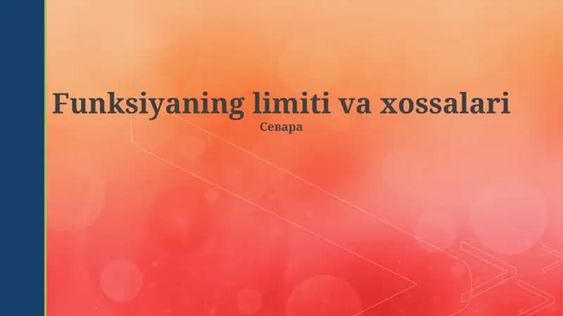 Funksiya limiti: Ta'rif