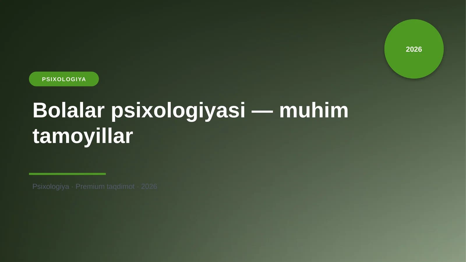 Bolalar psixologiyasi — muhim tamoyillar