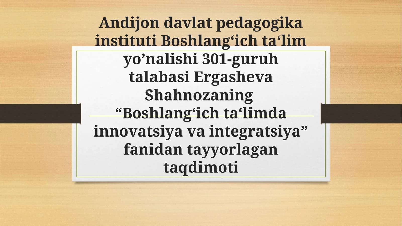 Ona tili darslaridainnovatsiyava integratsiya asosida o‘quvchilarningnutqiykompetensiyalaridanyozishni rivojlantirish texnologiyalari