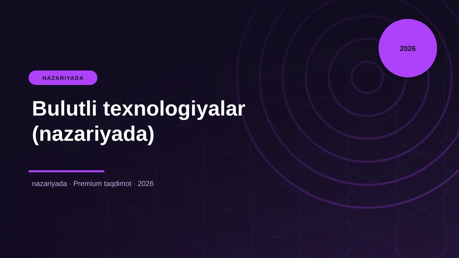 Bulutli texnologiyalar (nazariyada)