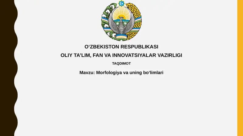 Morfologiyavauningboʻlimlari