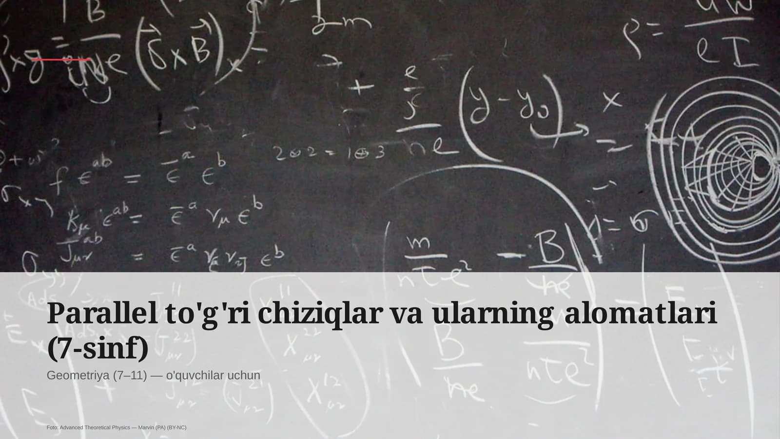 Parallel to'g'ri chiziqlar va ularning alomatlari (7-sinf)