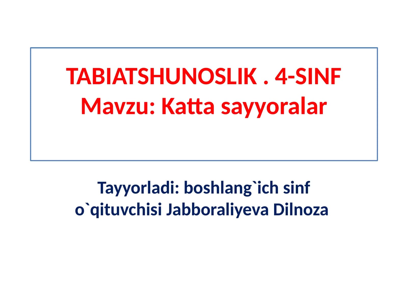 4-sinf tabiatshunoslik darsligi