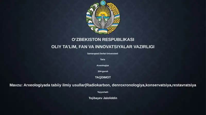 Arxeologiyada tabiiy ilmiy usullar