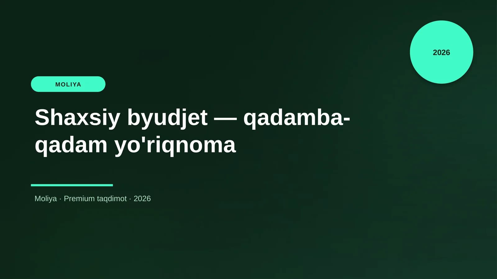 Shaxsiy byudjet — qadamba-qadam yo'riqnoma