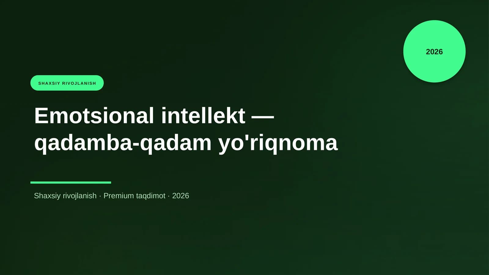 Emotsional intellekt — qadamba-qadam yo'riqnoma