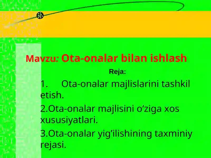 Ota-onalar bilan ishlash