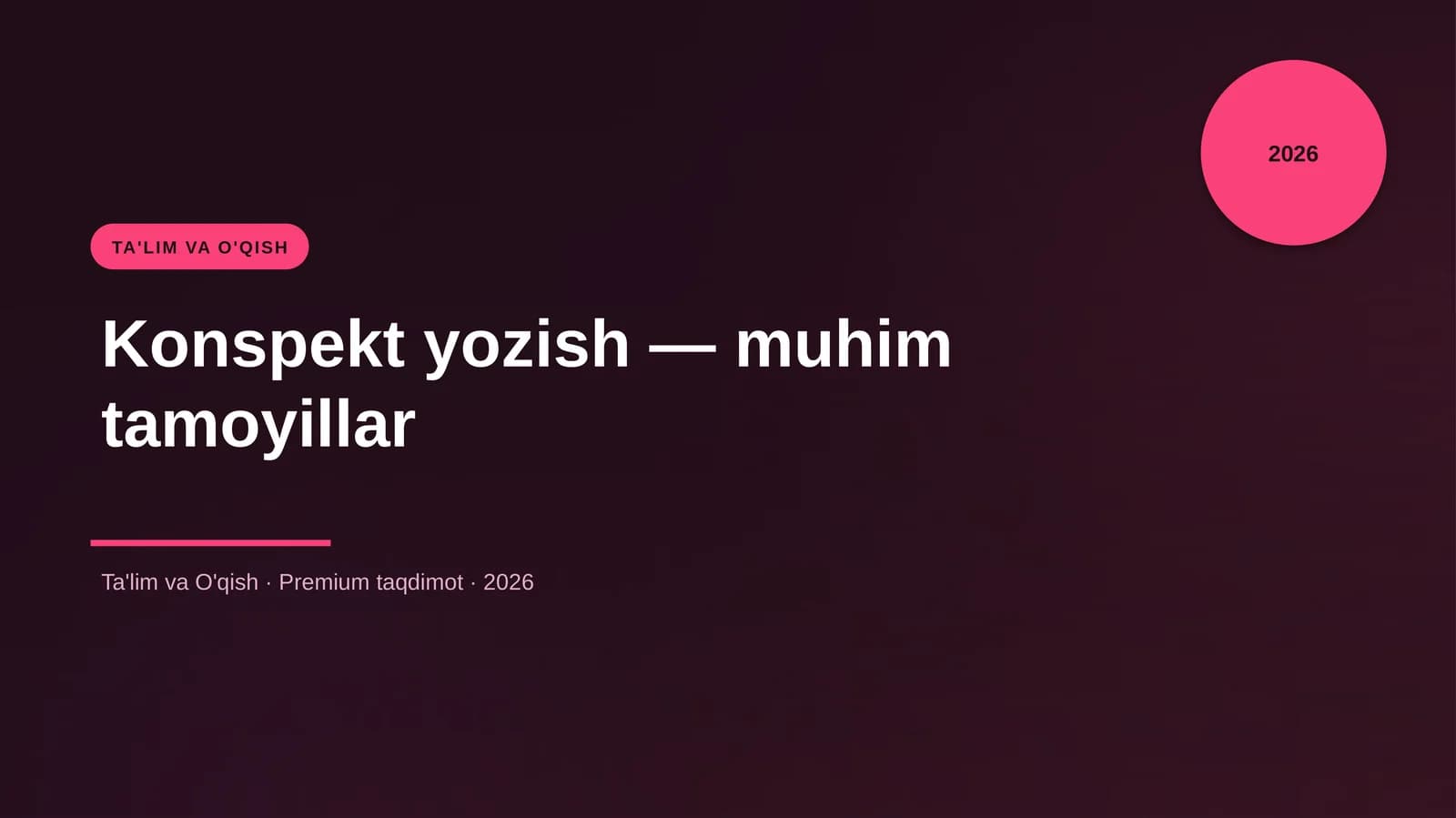 Konspekt yozish — muhim tamoyillar