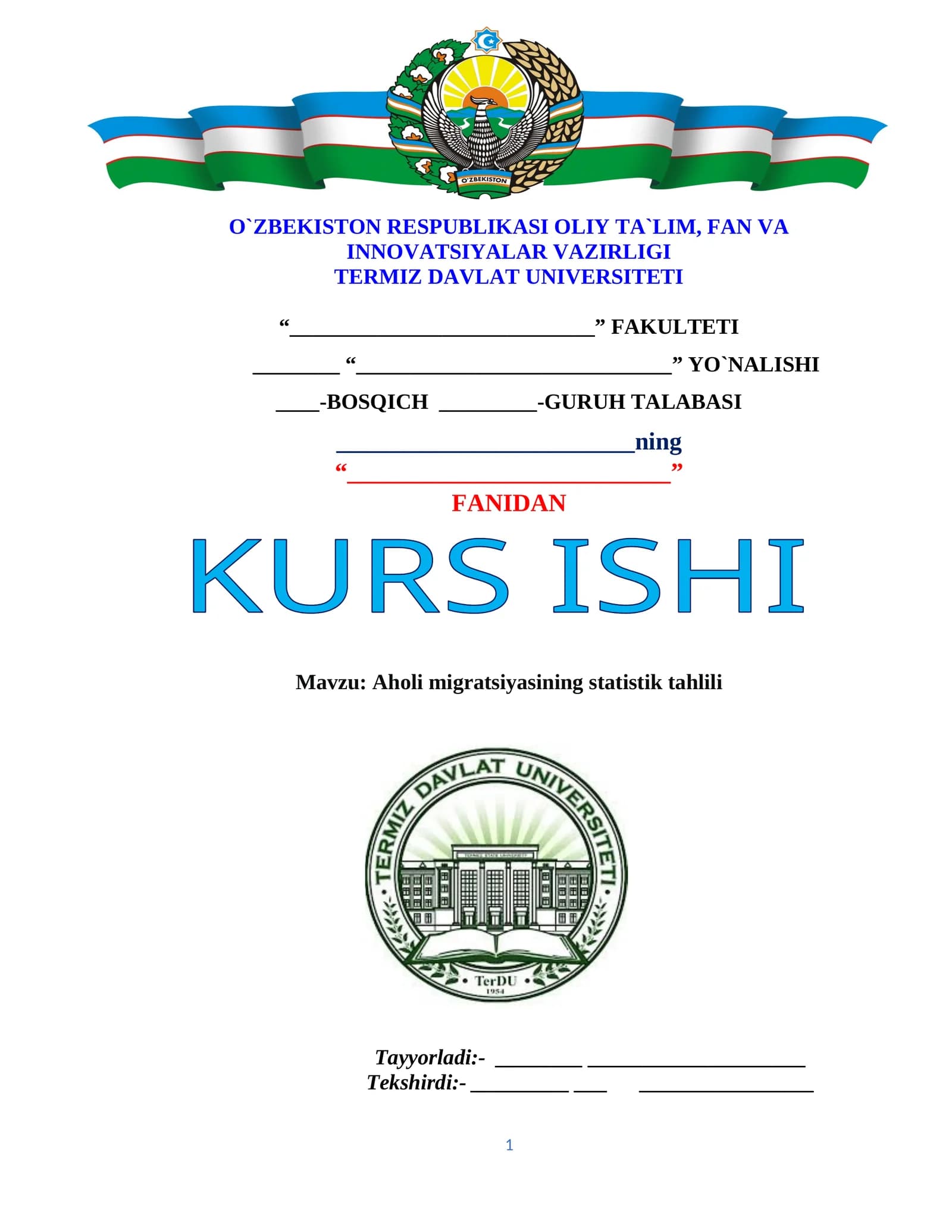 Aholi migratsiyasining statistik tahlili