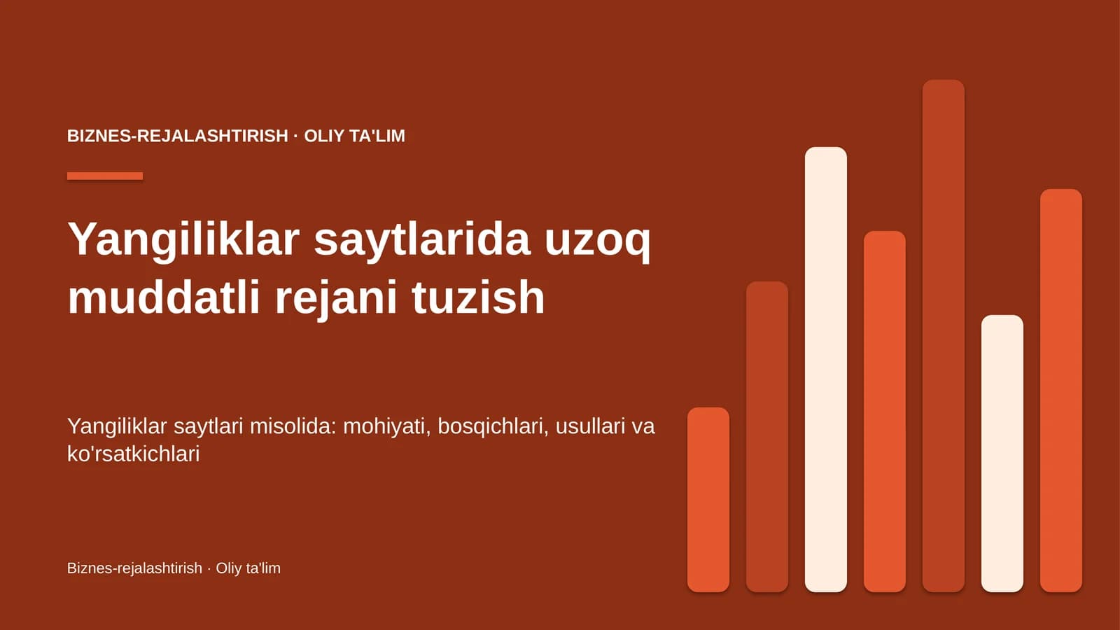 Yangiliklar saytlarida uzoq muddatli rejani tuzish