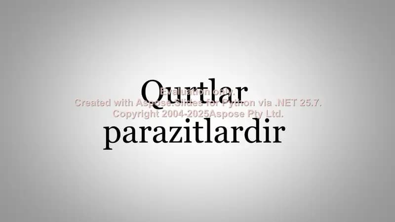 Qurtlar va ularning parazitlik xususiyatlari haqida taqdimot