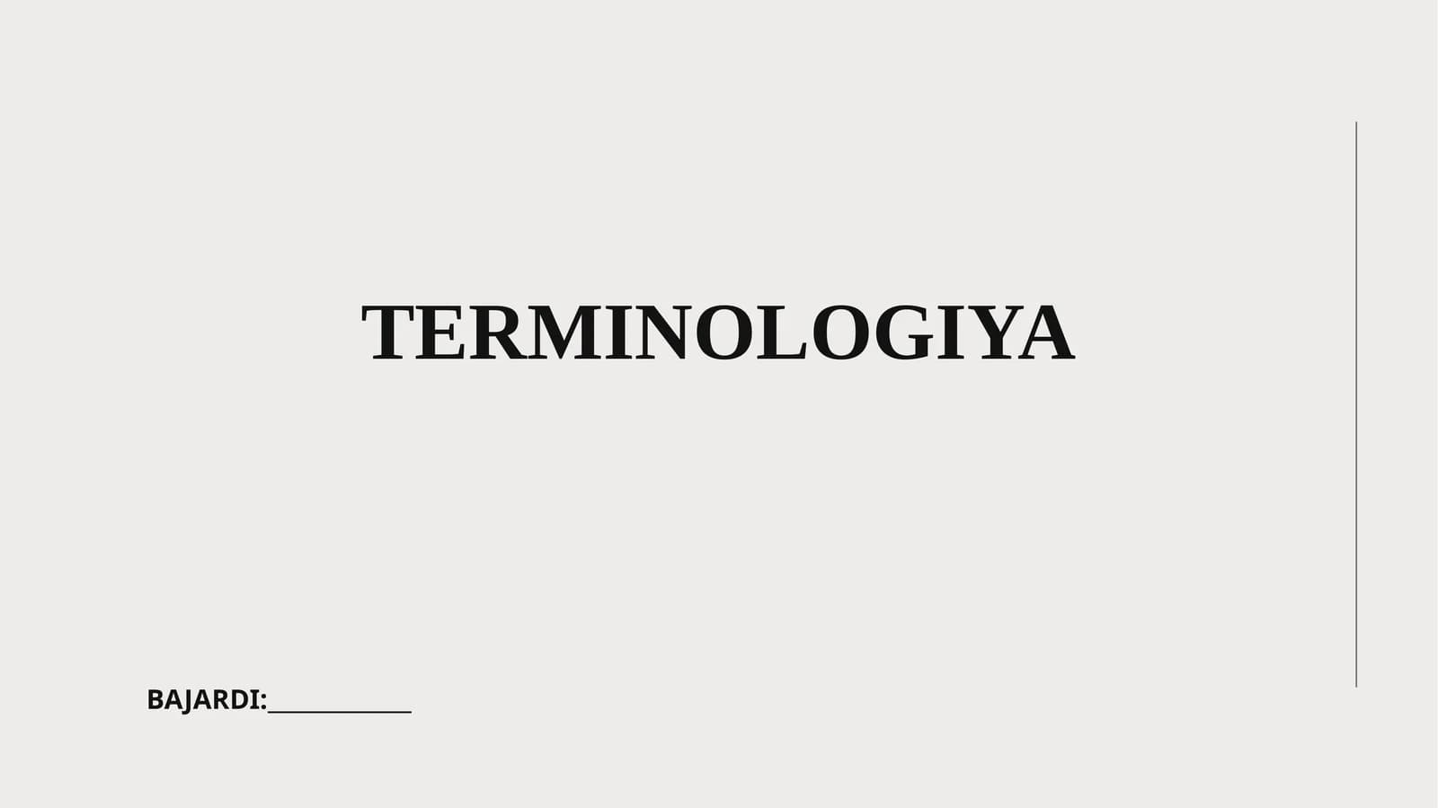 TERMINOLOGIYA