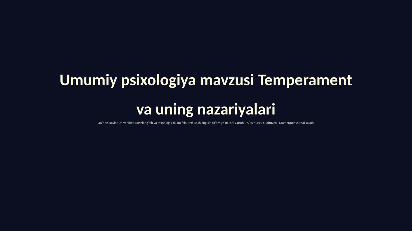 Temperament va uning nazariyalari