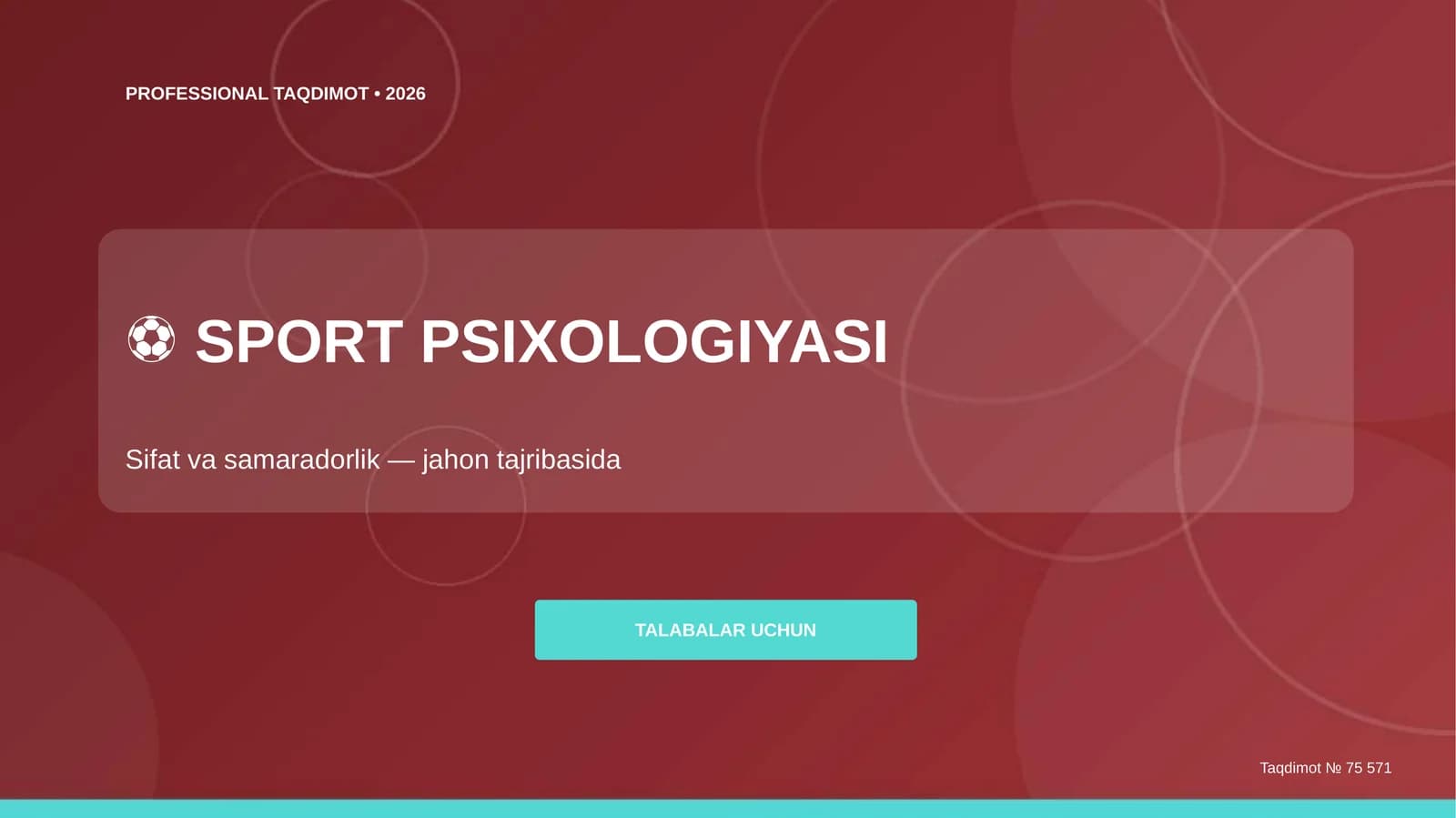 ⚽ SPORT PSIXOLOGIYASI