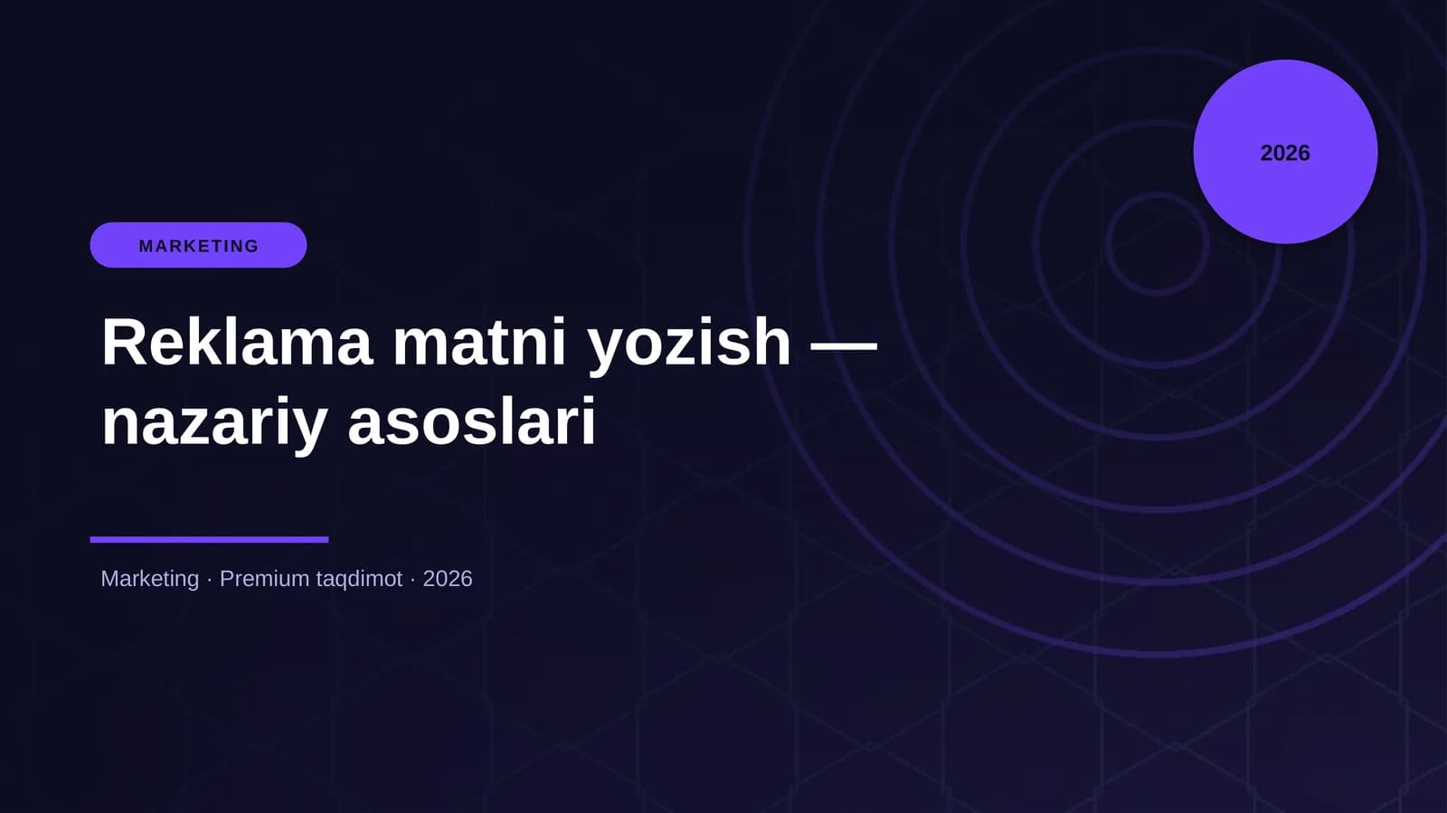 Reklama matni yozish — nazariy asoslari