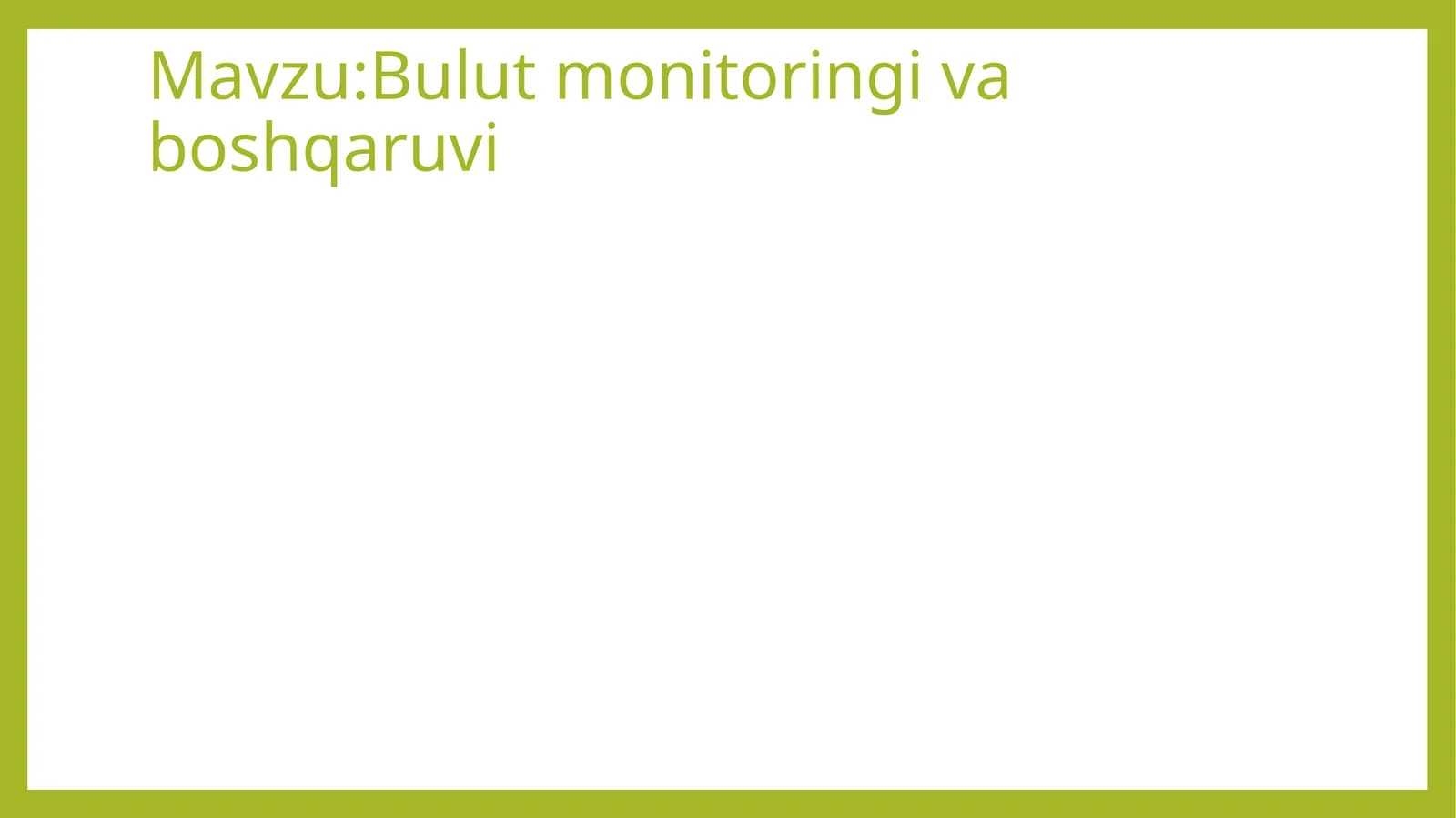 Bulutmonitoringivaboshqaruvi