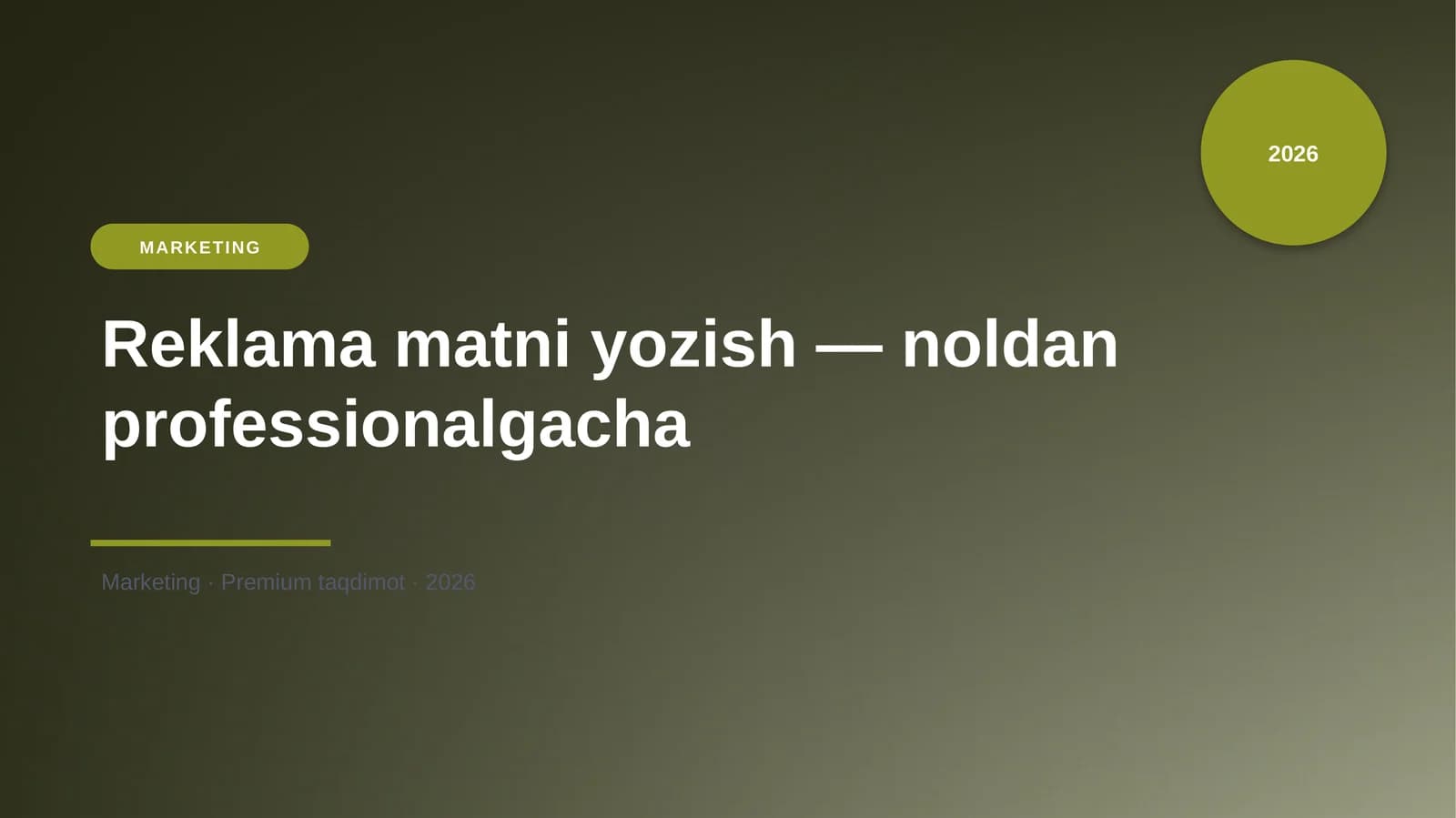 Reklama matni yozish — noldan professionalgacha