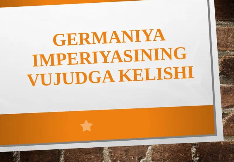Germaniyaimperiyasiningvujudgakelishi