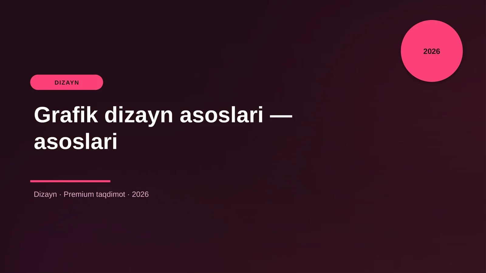 Grafik dizayn asoslari — asoslari