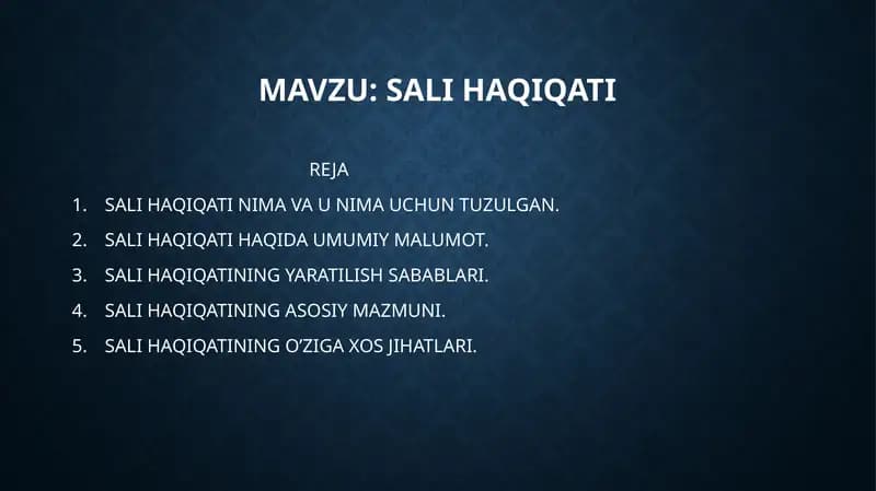 SALI HAQIQATI