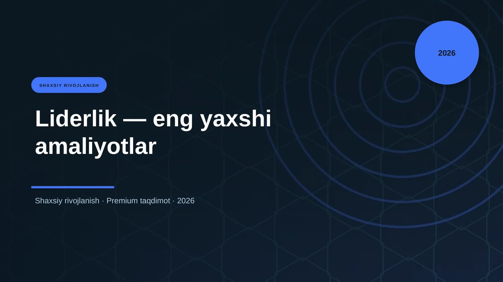 Liderlik — eng yaxshi amaliyotlar