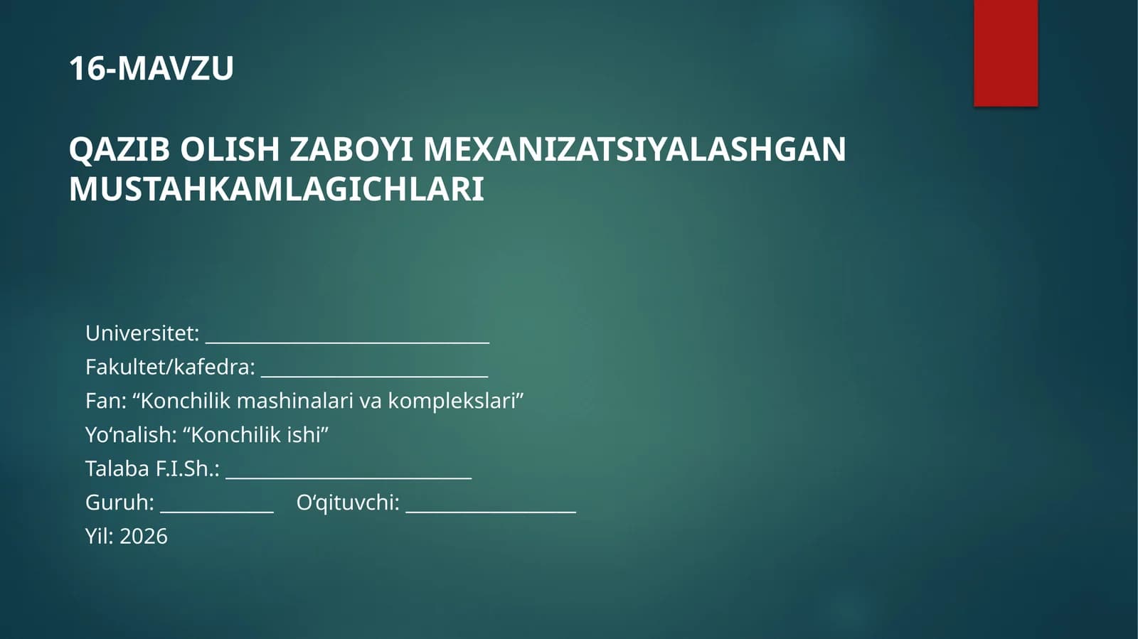 QAZIB OLISH ZABOYI MEXANIZATSIYALASHGAN MUSTAHKAMLAGICHLARI