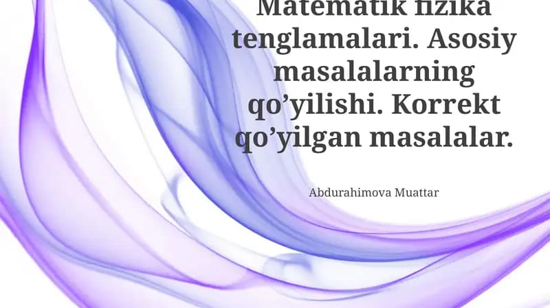 Matematik Fizika Tenglamalari