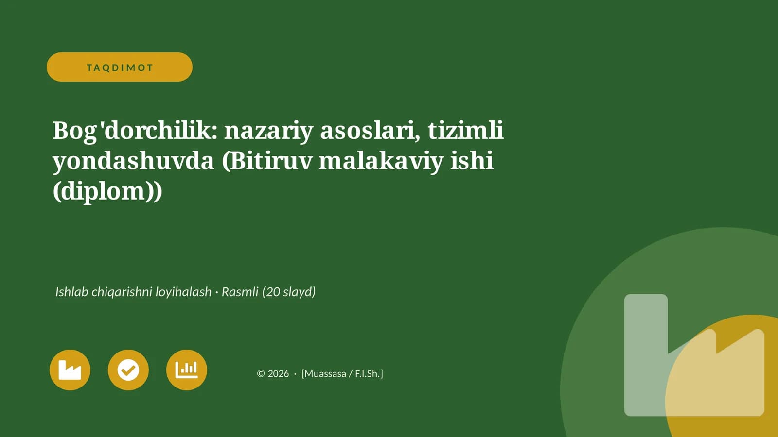 Bog'dorchilik: nazariy asoslari, tizimli yondashuvda (Bitiruv malakaviy ishi (diplom))