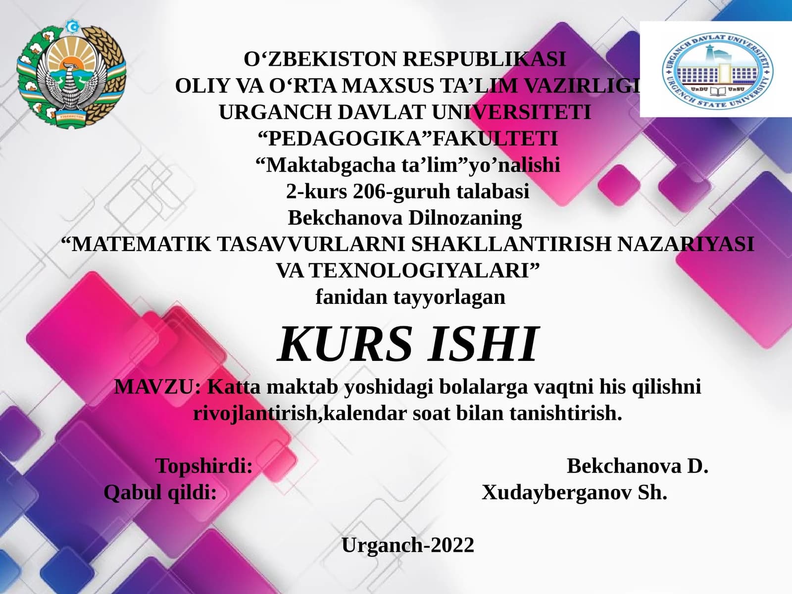 MATEMATIK TASAVVURLARNI SHAKLLANTIRISH NAZARIYASI VA TEXNOLOGIYALARI