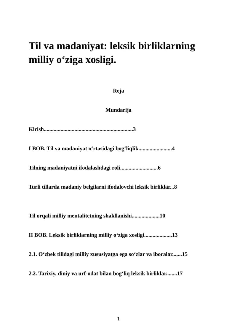 Til va madaniyat