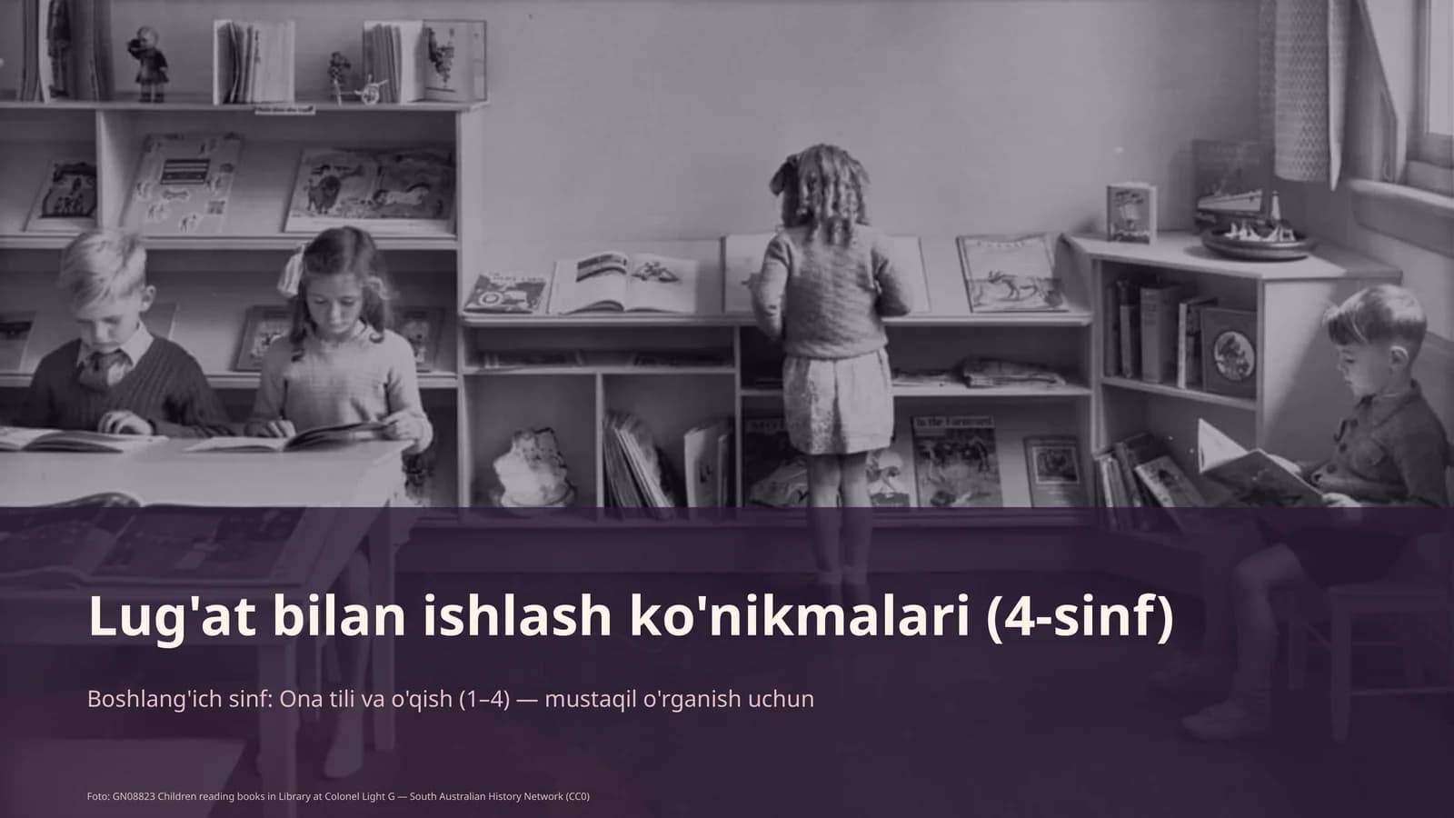 Lug'at bilan ishlash ko'nikmalari (4-sinf)