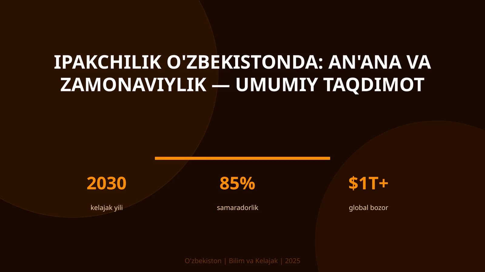 Ipakchilik O'zbekistonda: an'ana va zamonaviylik — umumiy taqdimot