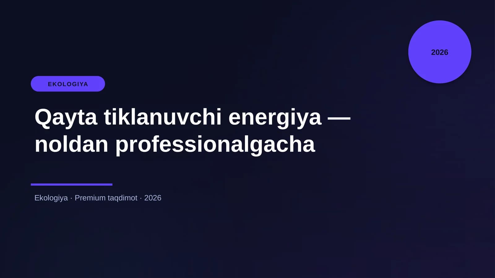 Qayta tiklanuvchi energiya — professionalgacha