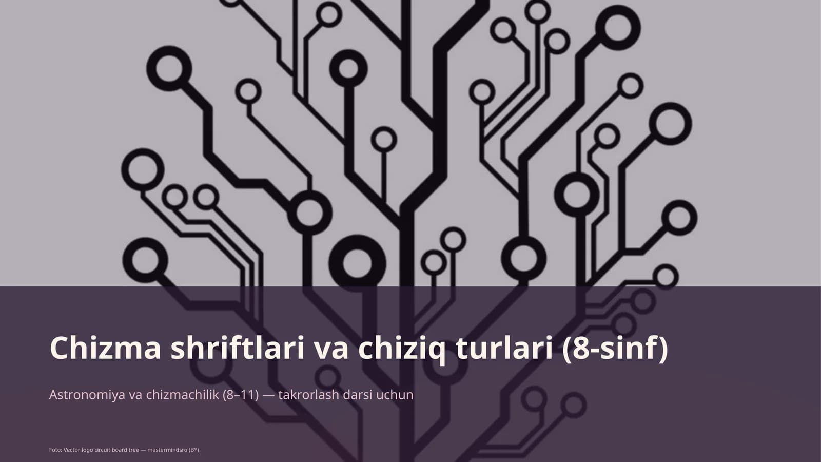 Chizma shriftlari va chiziq turlari (8-sinf)