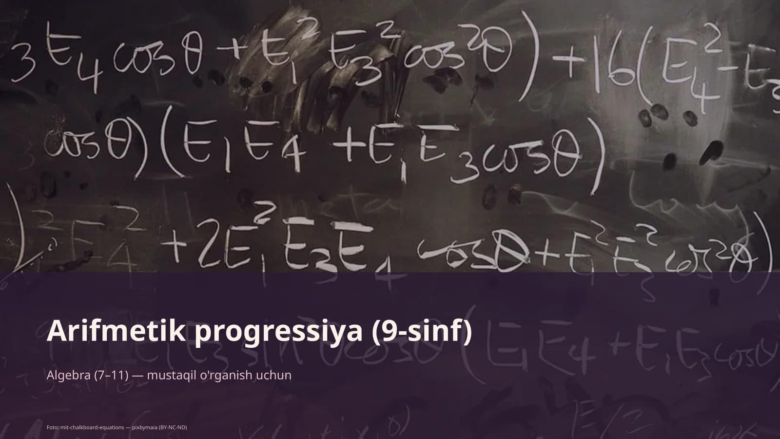 Arifmetik progressiya (9-sinf)