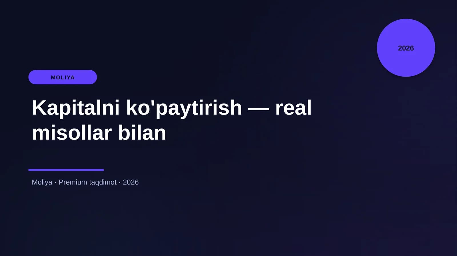 Kapitalni ko'paytirish — real misollar bilan