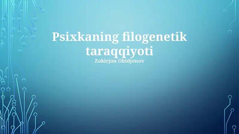 Psixkaning filogenetik taraqqiyoti